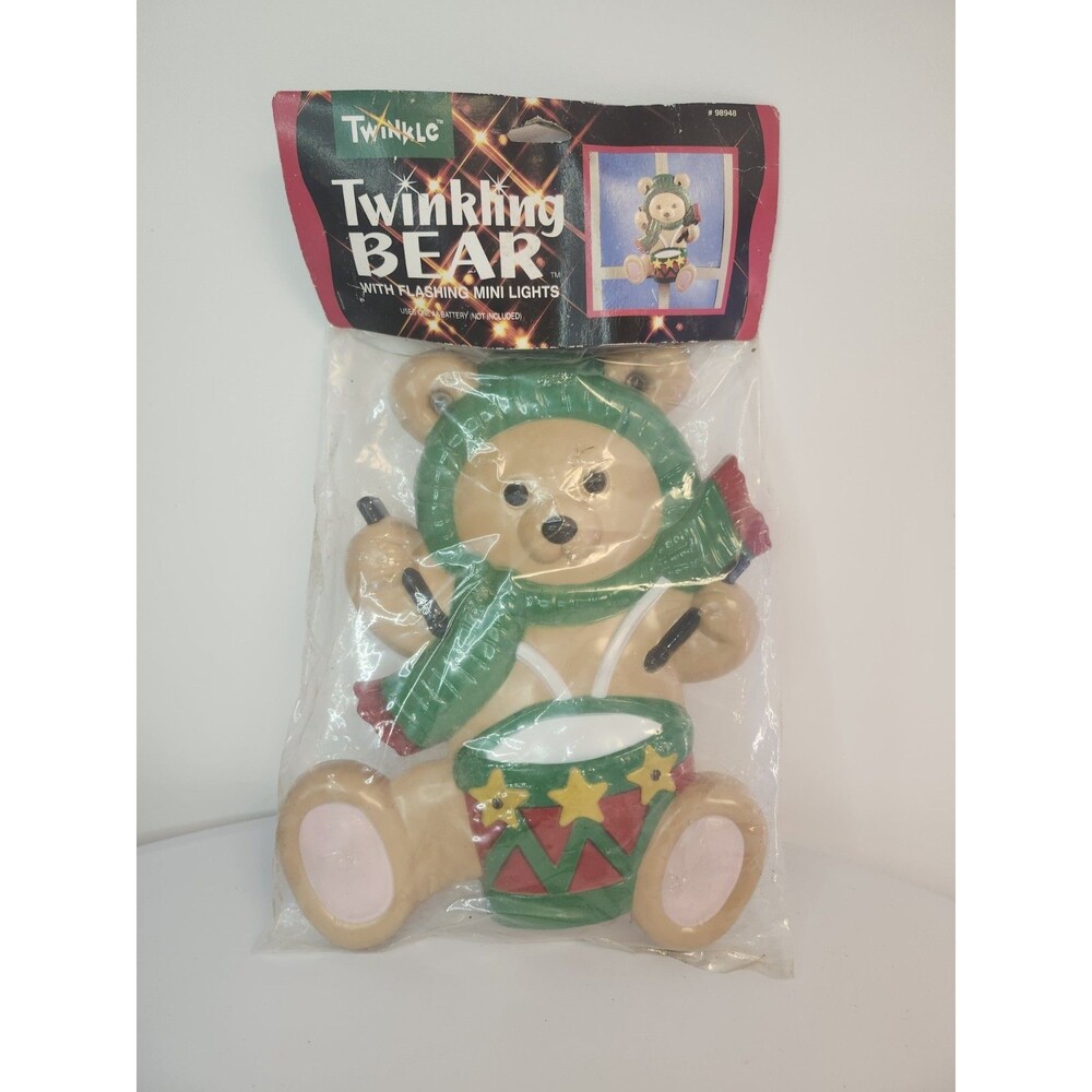 Vintage 1995 Paper Magic Group Twinkle Lighted Hanging Christmas Winter Bear NIP